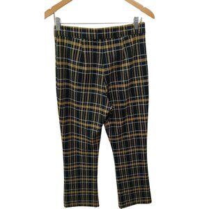 HOLLISTER Women's Black and Yellow Checkered Pants - Trendy and Comfortable Siz